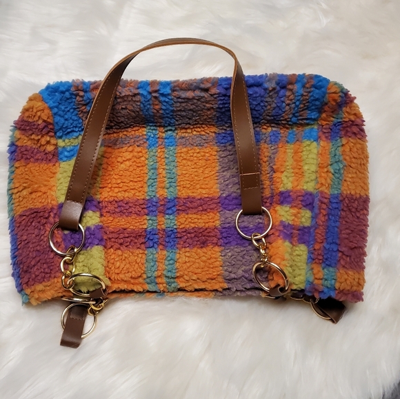Fuzzy Color Block Bright Purse - Picture 3 of 4